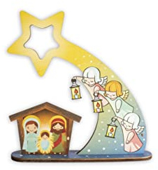 Fratelli Bonella | Presepe componibile in Legno di pioppo- per Bambini- montaggio semplice ed intiuitivo | Made in Italy