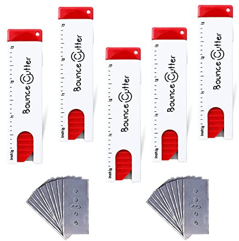 UCEC cuttermesser klein, Sicherheits Cuttermesser Kartonmesser mit automatischem Klingeneinzug, 5x Messer + 20x Ersatzklingen, Profi Cutter 18mm für Büro, Zuhause & Werkstatt