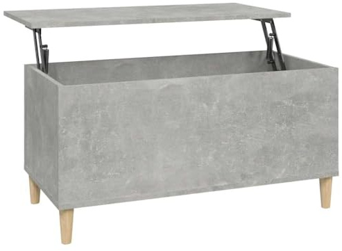 vidaXL Couchtisch Höhenverstellbar Wohnzimmertisch Beistelltisch Sofatisch Teetisch Kaffeetisch Tisch Betongrau 90x44,5x45cm Holzwerkstoff