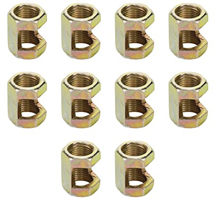Pastlla M10 Thread 0.75 Iron Hexagon Nut Thread Light Fittings Height Lamp Repair Parts for Lamp Pipe Zinc Plating Iron, Pack of 10