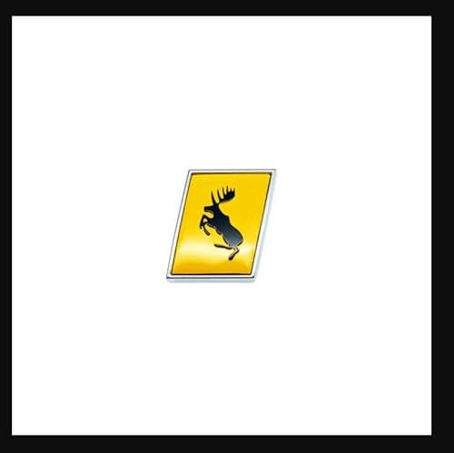 Yellow moose Boot Badge Emblem 3D Metal For Volvo XC90 V60 XC40 V40 S80 S60 Logo Sweden More Moose - Stage 1 Moose (Sideways Moose, Silver Edge)