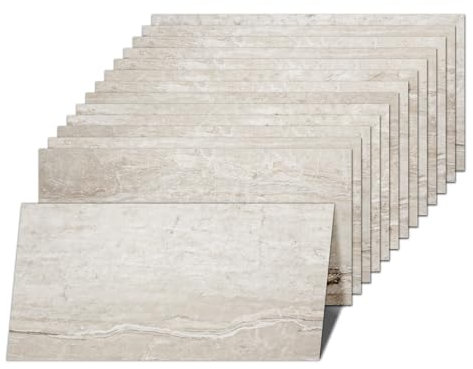 Mysflosy PVC Bodenbelag, Vinylboden selbstklebend wasserdicht, 61.0CM x 30.5CM DIY selbstklebende Fliesen für Küche, Badezimmer und Schlafzimmer, 12 Stück, Abdeckung 2,23 m²