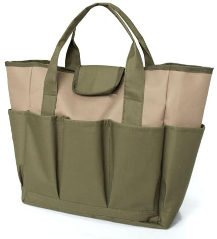 Oaygat Gardening Tote Bag Heavy Duty for Tool Storage Bag for Indoor Outdoor Garden Tool Home Organiser with 8 Pockets Wear-resistant & Reusable Garden Tool Holder Portable Multi Handbag Tool Kit
