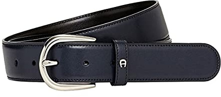 Aigner Gürtel Basic mit S-Schließe Silber 126371 Blau 120 cm