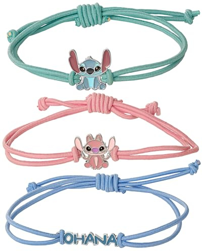 Disney Lilo & Stitch Armband 3-teiliges Set Offizielle Lizenz Stitch und Angel Cord Freundschaftsarmband Lilo und Stitch Geschenke