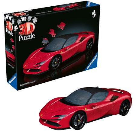 Ravensburger 3D Puzzle 11576 - Ferrari SF90 Stradale - Der ikonische Supersportwagen aus Maranello als 3D Puzzle Auto