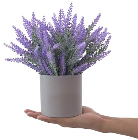 Morbuy Lavendel Kunstblumen Kunstpflanze im Topf Künstliche Pflanzen Romantisch Lila Lavendel Innen Deko Topfpflanze für Hochzeit, Tisch, Wohnzimmer, Schlafzimmer, Zimmer Deko (Lavendel)