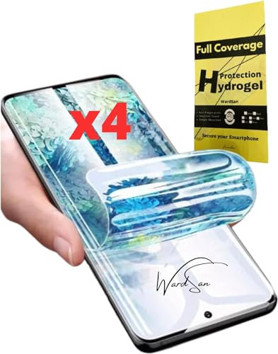 WardSan [Pack de 4 piezas para Xiaomi Redmi Note 10/Note 10s 6,43 – Protector de pantalla de hidrogel 3D | Antigolpes, compatible con carcasas | Protector de TPU suave | Mejor que un cristal templado