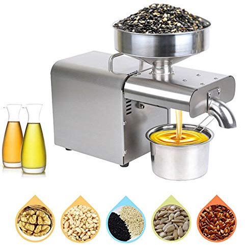 YXFAZPP 1500W Automatic Oil Press Machine Cold Hot Nuts Oil Expeller Commercial&Home Stainless Steel Oil Extractor with Industrial Class Motor for Coconut Olive (220v)