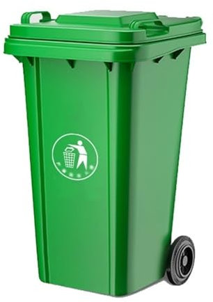 JIESOO Bote Basura Exteriores Contenedor Basura con Tapa, Bote Basura Exteriores Resistente con Asas,Verde Construcción Resistente Bote Basura Perfecto For Patio Trasero Terraza Garaje(120L)