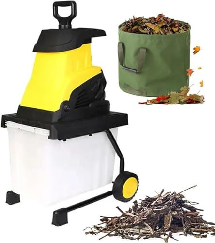 Multifunctional Branches Leaves Wood Crusher, Electric Garden Wood Shredder,Garden Tree Wood Chipper,Dual Switch Protection,with 45L Collection Box,for Lawns and Gardens,10m