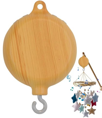 Woodgrain Mobile Spieluhr, 35 Lieder für Kinder, Windspiel für | Kindergarten, Mobile Spieluhr für Kinder, Spinner zum im Schlafzimmer