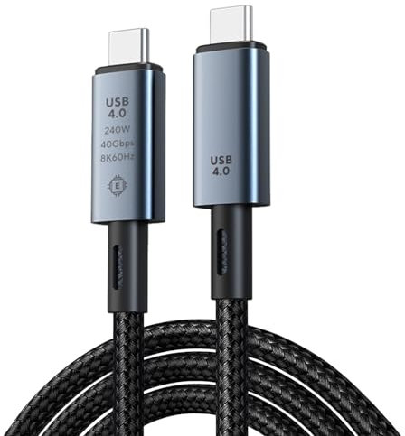 [240 W 40 Gbps] Cavo USB C compatibile con cavo Thunderbolt 4 da 1.5m, cavo display USB di tipo C da 8 K 60 Hz per cavo Thunderbolt 3, cavo USB 4 C a C, ricarica rapida da USB a USB C