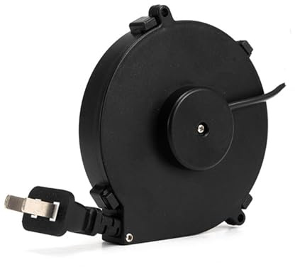Automatic Retractable 2-Core Power Cord Reel PA6+ABS Fireproof V0 Material with 18AWG Cable for Home Appliances, Office Equipment, Cable Length - 1.6 Meters (Full circle type)