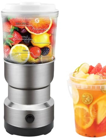 Mixeur Portable Pour Boissons Frappées - Mixeur Portable Moulin à Céréales - Appareil de Cuisine avec Lame Inox pour Fruits Légumes Céréales Café Soja