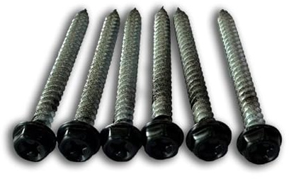 2 Hexagon Head - Slot Drive Screws for Vent Cover Grille & Register (6 Screws) – Black