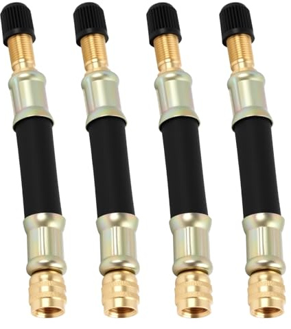 4 PCS Estensione universale flessibile per valvola, 100 mm con Tappi di Tenuta, Prolunga Valvola Pneumatici 100mm, Prolunga Valvola in Gomma per Auto, Moto, Bicicletta, Camion, Camper, Passeggini