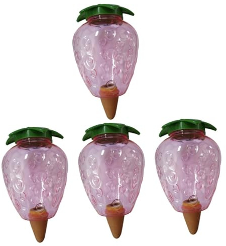ibasenice 4 Pièces Dispositif d'arrosage Automatique pour Irrigation Dispositif d'arrosage en Forme de Fraise Système d'auto-arrosage arrosage Automatique des Fleurs Plastique Rose
