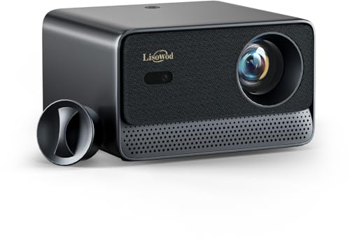 Beamer 4K [Kompatibel mit Netflix & Live-TV | Autofokus | HDMI eARC & CEC] 1080P 1300 ANSI Lisowod Mini Beamer WiFi 6, Bluetooth, Dolby Audio, Heimkino & Outdoor Projektor