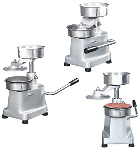 Pressa per Hamburger in Alluminio e Acciaio Inossidabile con Leva Manuale e 500 Fogli Separatori, Stampo per Hamburger, Hamburger Attrezzo, Adatta per Cucine Domestiche e Professionali, 13 cm