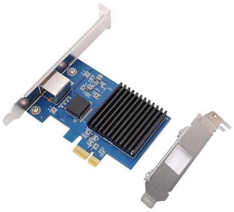 ZAICOLER Tarjeta de Red Pcie a Rj45 de 10 GB 5 Velocidades Tramas Jumbo de hasta 16 KB Tarjeta Ethernet 10 GB Base T con Soportes da Alturas Completa y Perfil Bajo para El Hogar