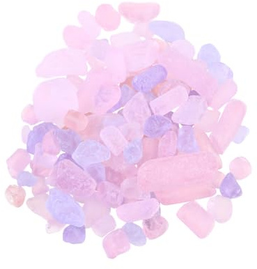 BESPORTBLE Pierres de Cristal Naturelles Rose Violet 500 G pour Aquarium D'intérieur, Galets de Cristal Polies, Gravier Décoratif pour Bocal Poissons et Décoration Jardin