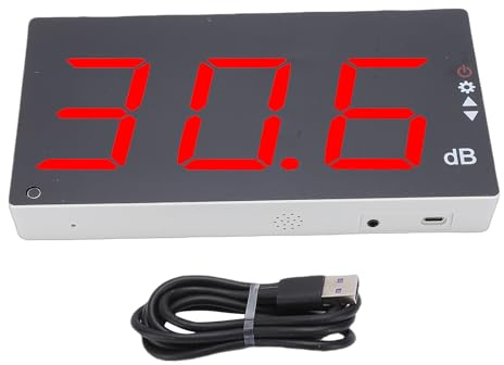 Fafeicy Medidor de Nivel de Sonido con Pantalla LCD de 3 Pulgadas, Probador Digital de Decibelios Medidor de Ruido de Montaje en Pared, Rango de 30-130 DB Probador de Ruido Digital con