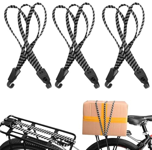 3 stycken bagagespännare cykel pakethållare spännrem gummispännare med krok | Cykelspännrem, elastiska spännremmar justerbara, reptålig fästrem, för camping, shopping, motorcykel