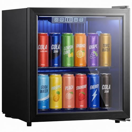 HOMCOM Getränkekühlschrank 50L Mini Kühlschrank mit Verstellbaren Regalen