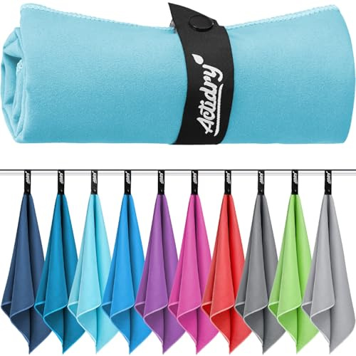 Actidry Mikrofaser Strandtuch XXL (100x200 cm) – sandfrei, schnelltrocknend & leicht | Strandhandtuch extra groß | Microfaser Handtuch für Strand, Yoga, Sauna, Bad & Reise | Türkis