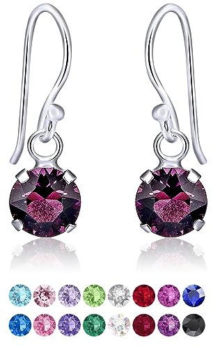 DTPsilver - Amethyste - Boucle d oreille Femme Violette - Améthyste - Bijoux Violet Femme - Amethyst - Violet - Cristal Violet - Boucle d oreille Pendantes Femme - Cristaux - Améthyste