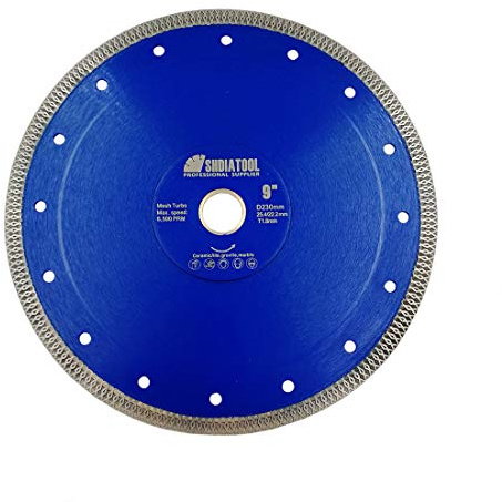 SHDIATOOL Diamant-Trennscheibe 230mm x 25,4mm/22,23mm für Fliesen | Diamantscheibe 230 mm Keramik Scheibe für Feinsteinzeug Porzellan, Marmor Diamantklinge mit X Felgensegment
