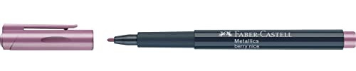 FABER-CASTELL 160790 - Metallics Marker mit Faserspitze, 1,5 mm Strichstärke, für viele Oberflächen geeignet, mit Metalliceffekt Berry Nice in lila