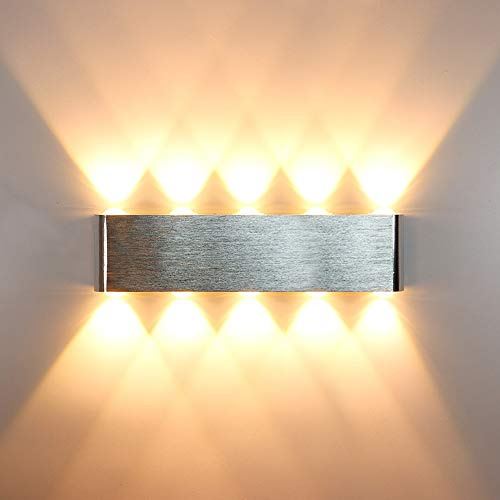 HAWEE 20W Modern Wndleuchte LED Innen Wandlampe Up Down LED Wandbeleuchtung | Innen, Aluminium, für Schlafzimmer Flur Wohnzimmer Treppe KTV Korridor