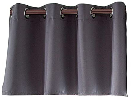 Anawakia Kurzstores Gardinen Vorhänge Vorhang Schals Kurz Blickdicht mit Ösen Scheibengardine Scheibengardine Blickdicht Vorhänge BxH 74 x 46 cm (Grau)