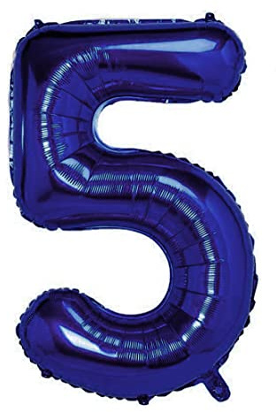 Folienballon Dunkelblau nummer 5, Riese Luftballon Geburtstag 105cm, Folienballon Zahl ideal für Party, Jubiläum, Geburtstag, Zahlenballon, Helium