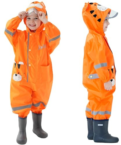 Fewlby Impermeabile Bambini Tuta Pioggia Bambina Antipioggia con Cappuccio Poncho Impermeabile Ragazze Ragazzi Giacche da Pioggia con Cappello Trasparente per 8-10 Anni