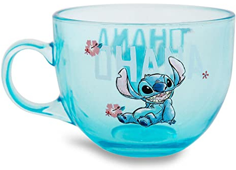 Disney Lilo & Stitch Ohana Glass Coffee Mug | Holds 16 Ounces