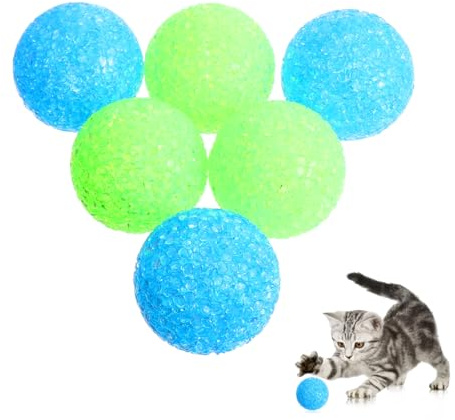 ULTECHNOVO 6Er Katzenballspielzeug Mit Glocke Kunststoffbälle Für Katzen Interaktives Oder Alleinspiel Zum Rollen Und Verfolgen Fördert Jagdinstinkt Und Bewegung
