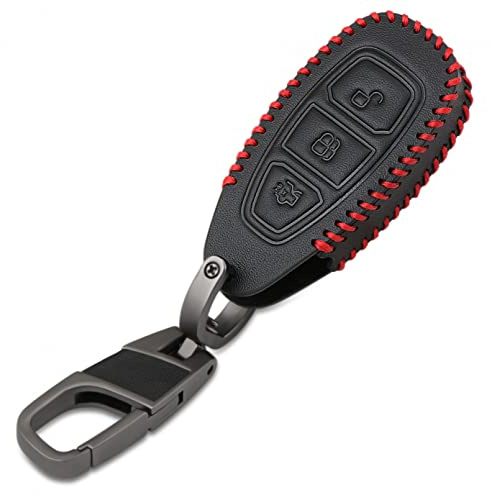 KSHSAA Leder Autoschlüssel Hülle Smart Remote Control Tasche für Ford Ranger C-Max S-Max Focus MK3 Galaxy Mondeo Transit Tourneo Custom