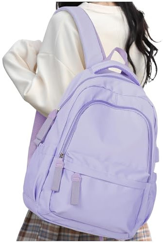 HYC00 Rucksack Damen Schulrucksack Teenager Mädchen College Laptop Rucksack Damen 14 zoll Leichte Tagesrucksäcke Schultasche Casual Daypacks Reiserucksack für Schule Uni Reise School Backpack,Lila
