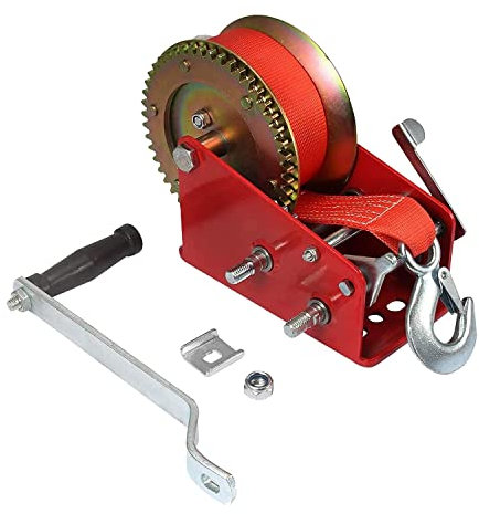 DKSooozs Bootswinde 1587,6 kg Kapazität, robuste Handwinde, Handwinde, Bootsanhänger, manuelle Winde mit 10 m langem Gurt