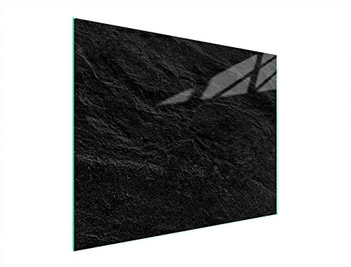 DarHaus Planche à découper en verre Ceranfeld 1 pièce 52 x 40 cm, plaque de découpe en verre, protection anti-éclaboussures, plaque en verre universelle, cuisine, Ardoise Noir