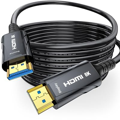 Cratree Cable HDMI 8K Ultra Alta Velocidad Cable HDMI,10K 8K 60Hz 4K 120Hz 48Gbps 2.1,Dolby Vision HDCP 2.3 eARC,Compatible con PS5 PS4 Pro HDTV Blu-ray Monitor 25 metros 1