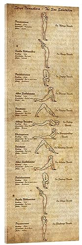 Posterlounge Surya Namaskar (Sonnengruß) Acrylglasbild von Sharma Satyakam 20 x 60 cm Beige Wandbilder Wanddeko