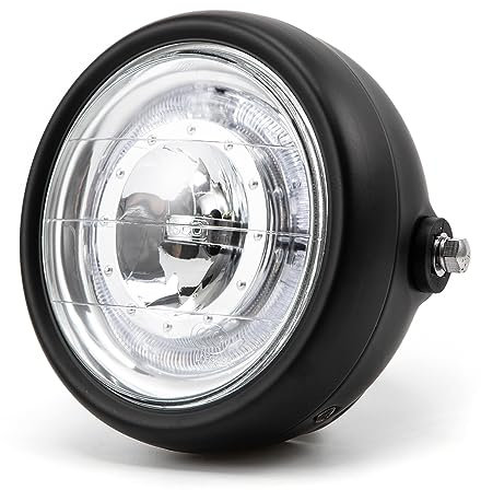 APEBAZY Vintage-Motorrad-Tuning-Zubehör 6,5-Zoll-LED-Engelsauge-Tagfahrscheinwerfer Scheinwerfer