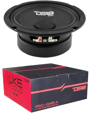 1 MIDRANGE DS 18 PRO-GM6.4 16.5 cm 165 mm 6.5 Diameter Speaker, 140 Watt Rms and 480 Watt Max, 4 Ohms, 92 dB Sensitivity, for Cars, 1 Piece