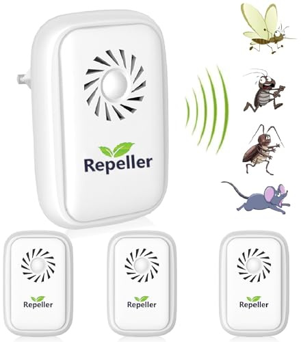 Ultraschall für Mäuse,Schädlingsbekämpfer Elektrisch Insektenschutzmittel Moskitoschutz Innenräumen Plug in Ultraschall Schädlingsbekämpfer für Anti Mücken Flöhe Fliegen Kakerlaken Spinnen Motten