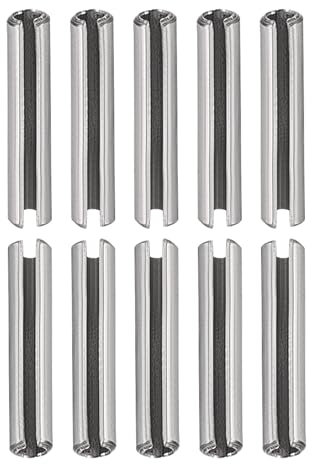 DTGN 1.5mmx8mm(DxL) Slotted Spring Pin - 20Pack - Good for Home Machine Fastener - 304 Stainless Steel Spring Dowel Tension Roll Pin - Silver