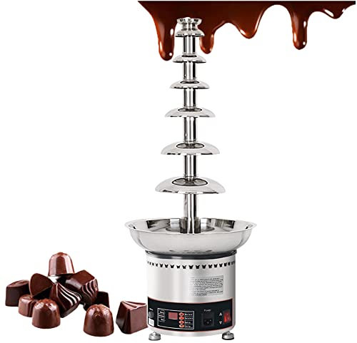 AINITAIFENG Chocolate ?Fondue, Stainless Steel Electric Chocolate Fountain with Hot Melting Pot Base Great for Parties Weddings (7 floors)